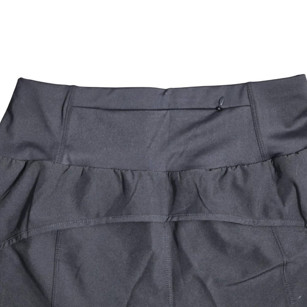 NIP | Black Lightweight Performance Ruffle Running Shorts with Zipper Pocket | S - Picture 3 of 6